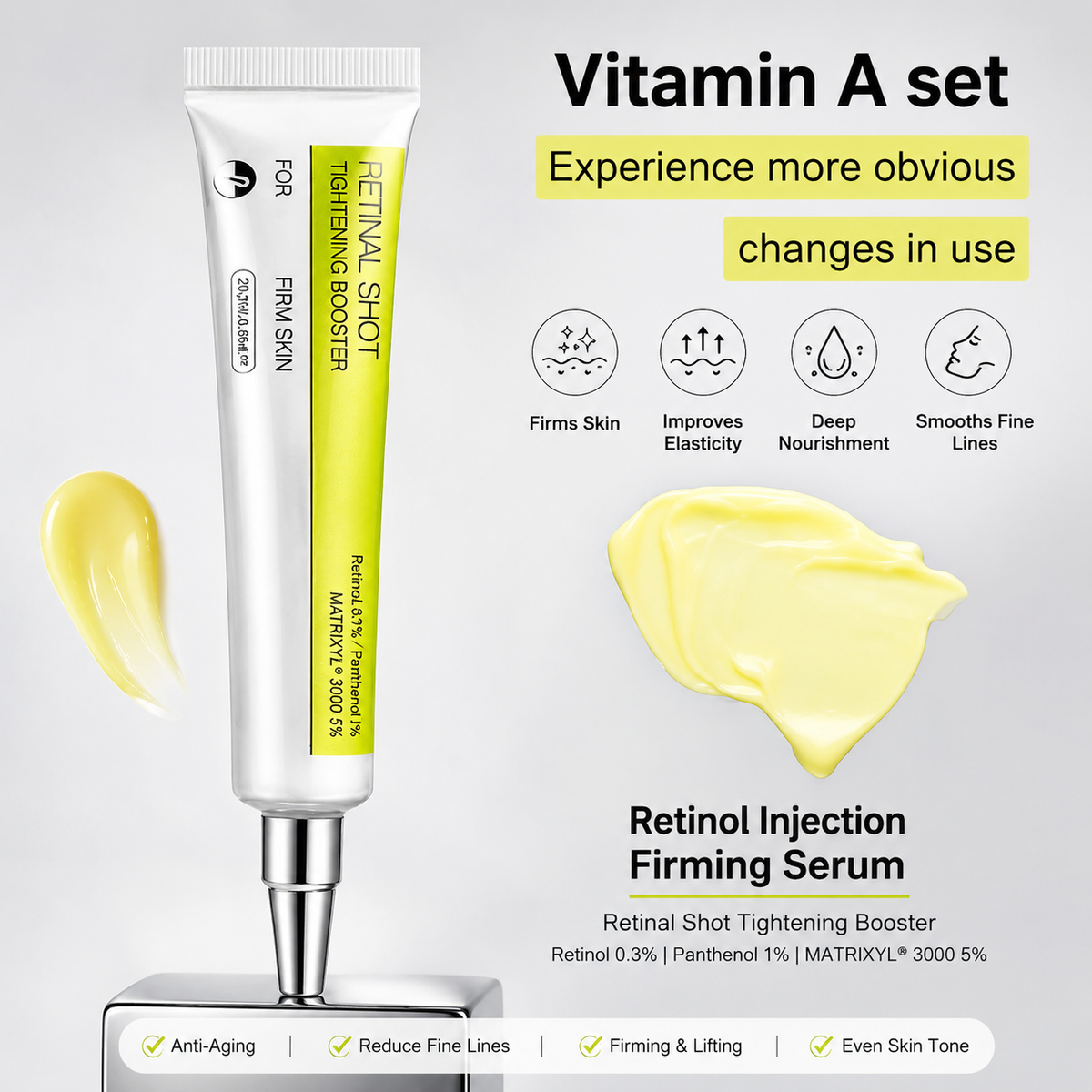 Retinol Shot Tightening Booster – Vitamin A Firming Serum